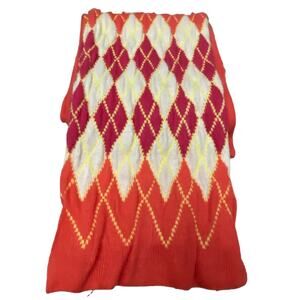 St John’s Bay Scarf Argyle 58” Orange Yellow Fringe